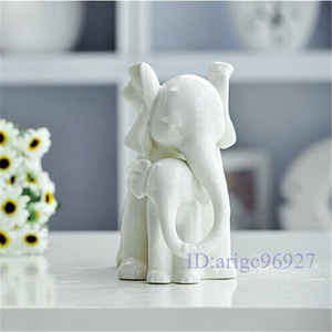 G163★象 動物 リビング 彫像 インテリア オブジェ ホームデコレーション ギフト 結婚祝い プレゼント 家族 親子 母子
