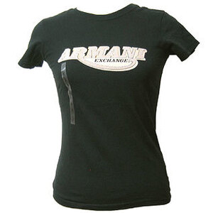 ARMANI EXCHANGE Studs Logo T-shirt ax-57／アルマーニエクスチェンジ スタッズ付き　ロゴTシャツ　 ax-57　ブラック　Ｓサイズ