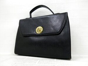 ◆超美品◆GIVENCHY ジバンシィ◆ロゴ型押し◆カーフ レザー 本革◆ビジネス トート バッグ◆ブラック ゴールド金具◆ターンロック◆A9453