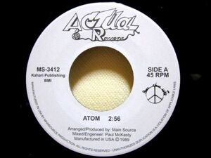 新品未使用/RAP 45/正規7インチ/100枚限定/黒盤/MAIN SOURCE - ATOM/インスト収録/LARGE PROFESSOR/ACTUAL RECORDS