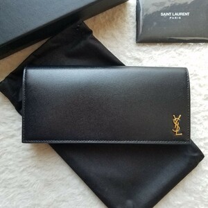 新品 SAINT LAURENT サンローラン タイニー モノグラム コンチネンタル ウォレット 長財布 ブラック 63554202G0J1000