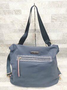 ◇ TOMMY HILFIGER トミーヒルフィガー シンプル ロゴ ショルダー ハンド バッグ ネイビー レディース P