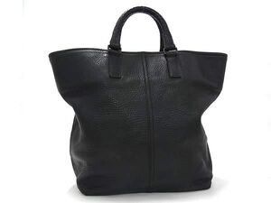 1円 BOTTEGA VENETA ボッテガヴェネタ イントレチャート レザー ハンドバッグ トートバッグ メンズ ブラック系 FF9751