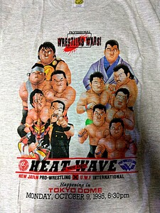 Tシャツ　武藤敬司 　 高田延彦 　長州力　ライガー　新日本プロレス　UWFインターナショナル　1995年　　東京ドーム　デッドストック　