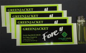 ▼InterFM ステッカー 非売品 GREEN JACKET 76.1MHz DJ Take Koyama