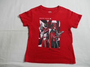 BD651【BANDAI・パトレンジャー】プリント　半袖　Ｔシャツ　男児　赤　100