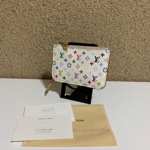 美品　 LOUIS VUITTON ルイヴィトン モノグラム　マルチカラー　 コインケース 小銭入れ 財布　ポシェットクレ