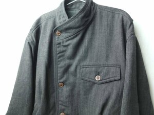 80s ビンテージ ISSEY MIYAKE MEN イッセイミヤケメン ウール ボンバージャケット ライダース チャコール M