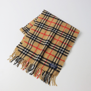 定番 イギリス製 バーバリー BURBERRY LONDON ノバチェック フリンジ カシミヤ100％ ストール /ベージュ マフラー 【2400013910682】