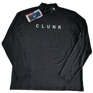 18-1 新品 クランク Clunk 長袖カットソー モックネック 裏起毛 黒 ストレッチ 長袖 ゴルフウェア Ｍサイズ 