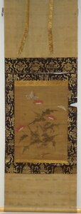 rarebookkyoto　YU-275　李朝絵画　李朝初期・作者不詳・旧伝陳容　　　虫草花卉・絹本設色　　1600年頃作　京都古物