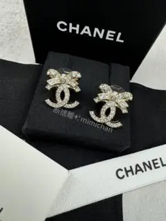 CHANEL シャネル ピアス ゴールド リボン