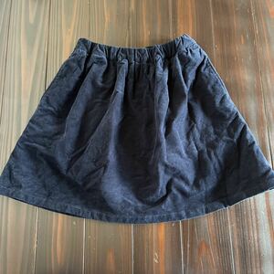 ユニクロ★コーデュロイスカート★フレアースカート ★中古★140★ネイビー★キッズ★子供服★女の子