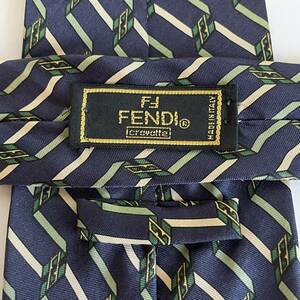 FENDI(フェンディ) 青緑ズッカ柄棒ネクタイ