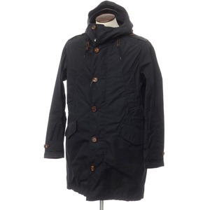 【中古】モンクレール MONCLER ポリエステルナイロン フーデッドコート ネイビー【サイズ4】