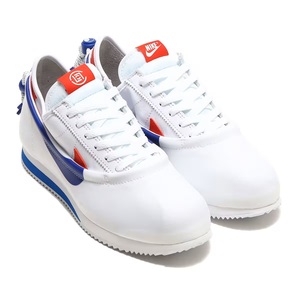 クロット × ナイキ 23cm コルテッツ 税込定価16500円 ホワイト ブルー CLOT × NIKE CORTEZ コラボスニーカー 白 青 天然皮革