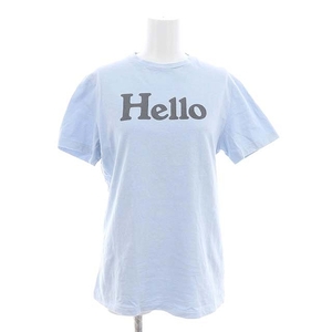 マディソンブルー HELLO CREW NECK TEE DYED SAX Tシャツ カットソー 半袖 プルオーバー コットン S グレー 青 ブルー