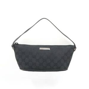 ★GUCCI グッチ 07198 2123 GG柄 GGキャンバス×レザー ワンハンドル ハンドバッグ レディース ブラック系