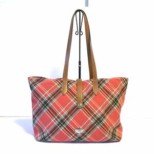 Vivienne Westwood LONDON ヴィヴィアンウエストウッド ORB タータンチェック トートバッグ 赤系/ショルダーバッグ バッグ 肩掛け かばん