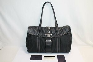 中古 直営店購入 PRADA ショルダーバッグ BR2418 レザー ナイロン ブラック ハンドバッグ トートバッグ レディース 女性用 バッグ プラダ