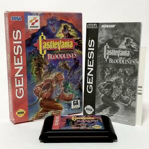 北米版 セガ メガドライブ ジェネシス Castlevania Bloodlines / バンパイアキラー 箱説付き 痛みあり コナミ Konami Sega Genesis