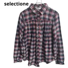 セレクション　selectione チェックシャツ　長袖　Mサイズ