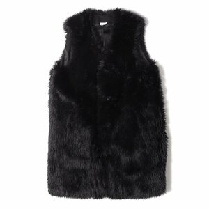 BLACK COMME des GARCONS ブラック コムデギャルソン ベスト サイズ:M 23AW ロング フェイク ファー ベスト LONG FAUX FUR VEST ブラック