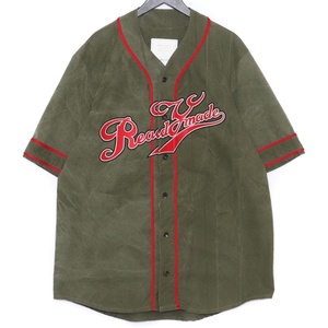 READYMADE BASE BALL SHIRT サイズ2 カーキ RE-C0-KH-00-00-76 レディメイド ロゴ刺繍ベースボール半袖シャツ 19ss