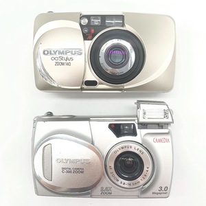 【Y-19】OLYMPUS　∞Stylus　ZOOM140　38-140mm　CAMEDIA　C-300 ZOOM　5.8-16.2mm　1:2.9-4.4　フィルムカメラ　デジカメ　おまとめ2品