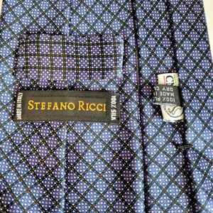 STEFANO RICCI【ステファノリッチ】ラベンダー格子柄ネクタイ