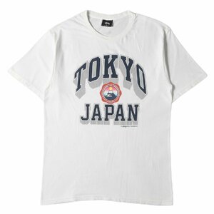 STUSSY ステューシー Tシャツ サイズ:M 日本限定 BOARD of TOURISM クルーネック 半袖 プリント ホワイト 白 トップス ブランド