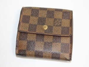 訳あり 中古 LOUIS VUITTON ポルトモネ ビエ カルトクレディ N61652 ダミエ エベヌ Wホック 折り財布 三つ折り財布 ルイヴィトン USED品