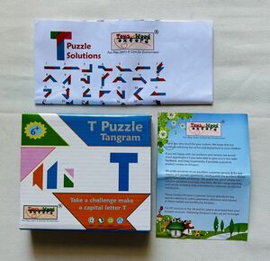 T・PUZZLE・TANGRAM　ウッドトイ　木製パズル　タングラム　４ピース　おもちゃ　組み合わせ説明書付き　TOYS　OF OXFORD