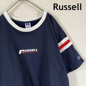 W3 Russell リンガーtシャツ 半袖　USA製 Mメンズ