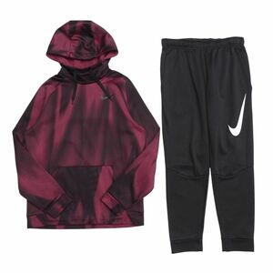 TI1971 NIKE/ナイキ メンズL/M 2点セット フーディー プルオーバーパーカー+ジョガーパンツ イージーパンツ ワインレッド系/ブラック