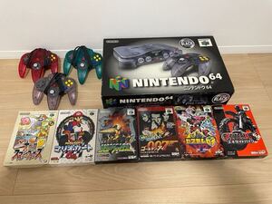 【美品】ニンテンドー64 クリア ブラック 本体 コントローラー4個 ソフト セット