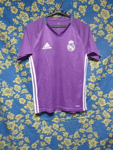 Real Madridファンへ！★リアルマドリードトレーニングシャツ「Adidas/アディダスReal Madridトレーニングシャツ」★S★中古！美品！