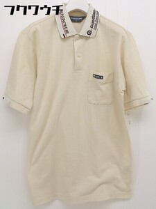 ◇ MUNSINGWEAR GRAND SLAM ロゴ 鹿の子 半袖 ポロシャツ ゴルフウェア サイズ M ベージュ メンズ