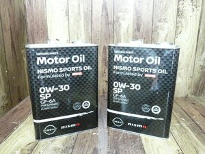 ☆①訳有♪未開封♪保管品♪2缶セット♪ニッサン 純正 NISMO SPORTS OIL 0W-30 Formulated by MOTUL エンジンオイル 4L×2缶 管理/R763☆