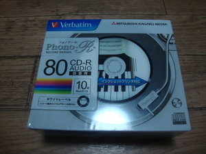 ★ 新品 三菱 Verbatim 録音用CD-R 80分 10枚パック PHONO-R 700MB [MUR80PHW10V1] ★