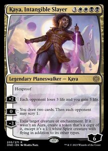 MTG ■金/英語版■ 《無形の処刑者、ケイヤ/Kaya, Intangible Slayer》★FOIL★ ファイレクシア：完全なる統一 ONE