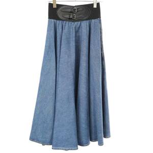 ALAIA アライア 23SS Denim belt skirt デニムベルトミディスカート インディゴ 38 IT8M66AJNZYF