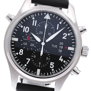 IWC SCHAFFHAUSEN IW377801 パイロットウォッチ ダブルクロノグラフ デイデイト 自動巻き メンズ 良品 _845649