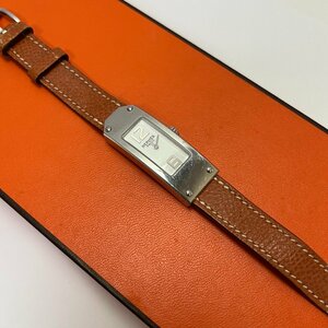 送料込み　稼働品　HERMES　エルメス　腕時計　ケリー２　KT1.210　クオーツ　ステンレススチール　ブラウンレザー　□Ｊ　消費税込み