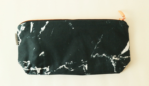 renna deluxe MARBLE bag Sサイズ ／ マーブル ブラック バッグ メイクアップバッグ ポーチ ペンシルケース ローズゴールドジッパー