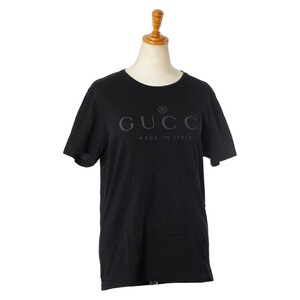 グッチ ロゴプリント 半袖Ｔシャツ サイズ:S 441685 ブラック コットン メンズ GUCCI 【中古】