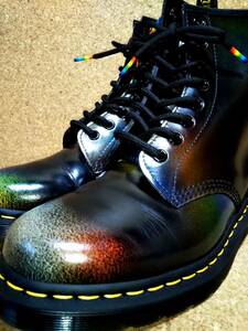 【Dr.MARTENS】ドクターマーチン 1460 FOR PRIDE 8ホールブーツ UK7(26cm ) 8EYE BOOT BLACK×MULTI RAINBOW 入手困難 希少レア【美品】