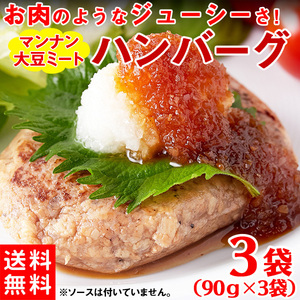 ハンバーグ 大豆ミート ベジタリアン ダイエット レトルト セット 肉不使用 常温保存 非常食 約90g×3袋 〔メール便〕