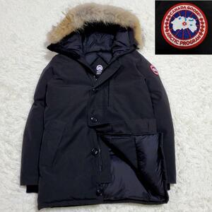 極美品 L カナダグース シャトーパーカ ダウンジャケット 黒 コヨーテ ファー フード CANADA GOOSE CHATEAU PARKA ブラック 3438JM