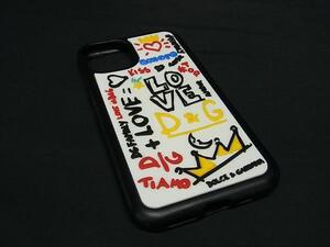 ■美品■ DOLCE＆GABBANA ドルチェ&ガッバーナ ラバー 総柄 iPhone12/12Pro 対応 アイフォンケース スマホケース ブラック系 BI5125